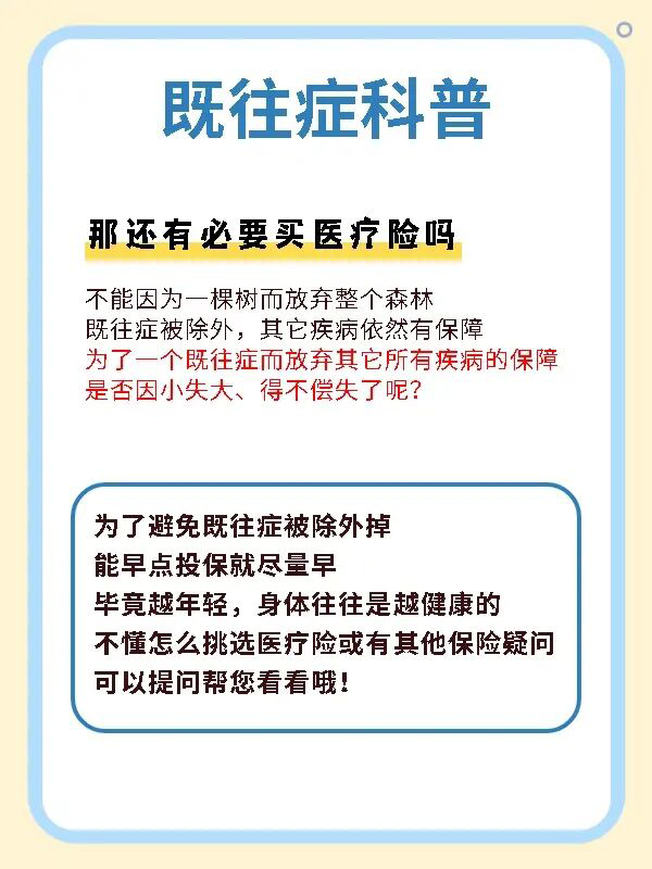 既往症不赔 还买医疗险吗？